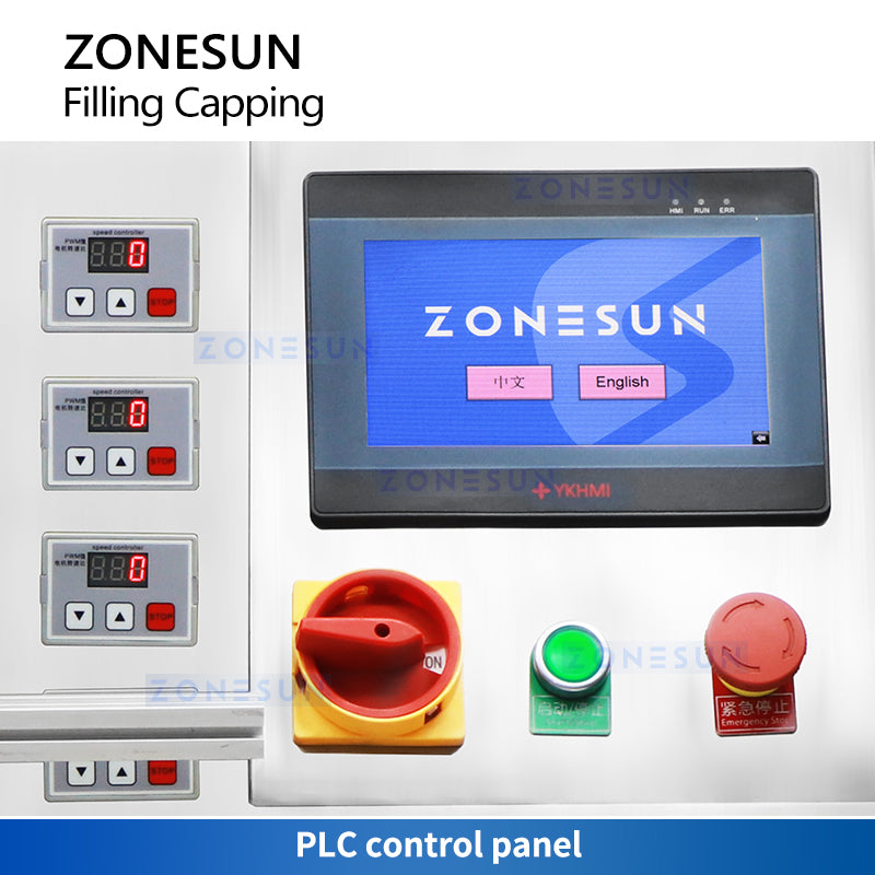 Zonesun ZS-DTFC4Y Tabletop Monoblock Filling and Capping Machine Control Panel