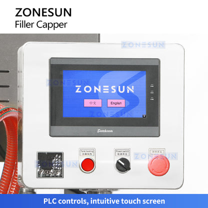 Zonesun ZS-FAL180B10 Piston Filler & Steam Vacuum Capper