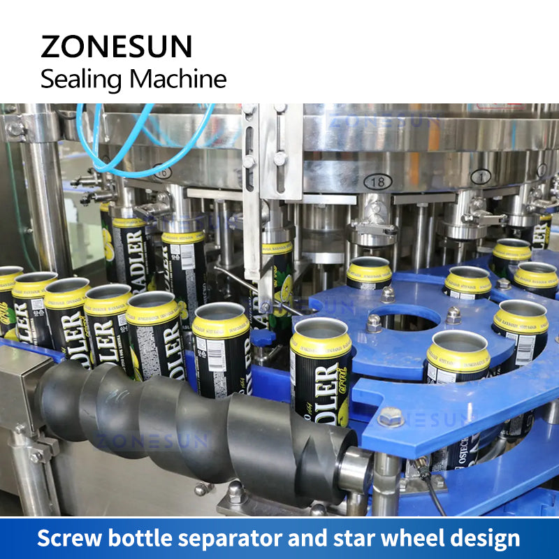 ZONESUN ZS-CFS18-4 Automatic Beer Canning Line Tin Can Filling and Sealing Machine