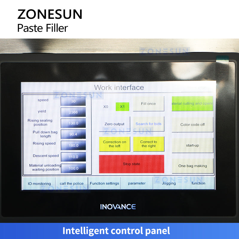 Zonesun ZS-FS05 Energy Gel Sachet VFFS Machine Control Panel