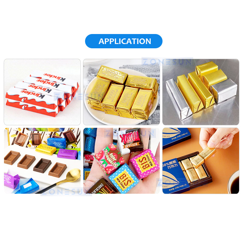 Zonesun ZS-HFW1 Chocolate Wrapping Machine Applications