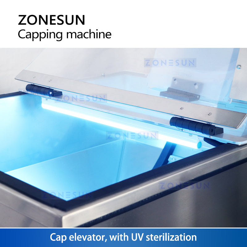 Zonesun ZS-XG441F Jerrycan Capping Machine Cap Elevator with UV Sterilization