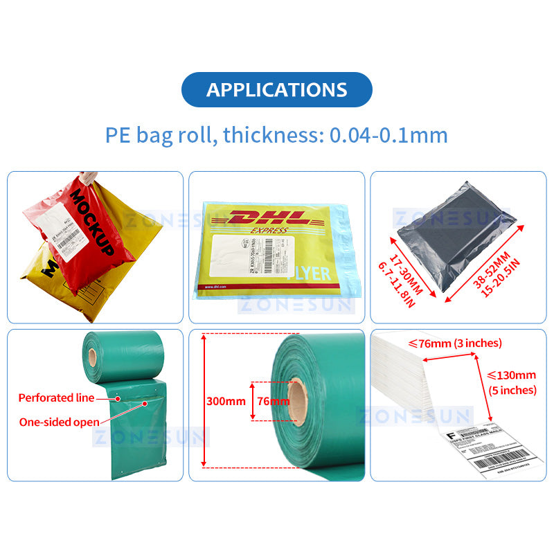 Zonesun Courier Bag Sealer Applications