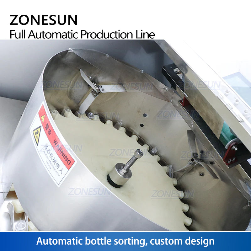 ZONESUN Fully Automatic 4 Heads Magnetic Pump Round Bottles Liquid Filling Capping Labeling Machine