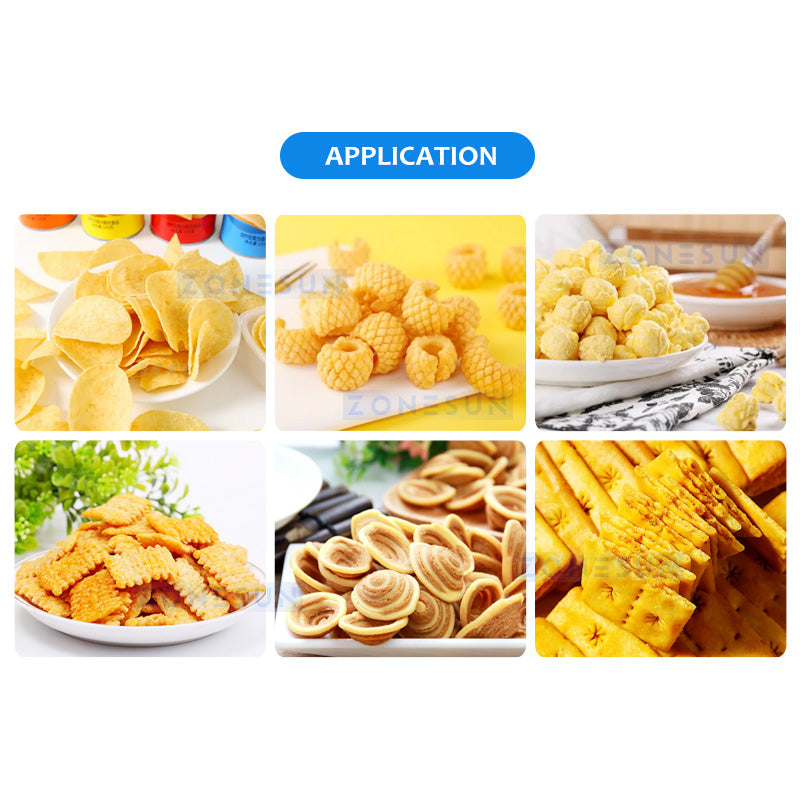 ZONESUN Potato Chips Packing Machine Digital Control Particle Filler for Cheeze Puffs Snacks ZS-FZ1000L
