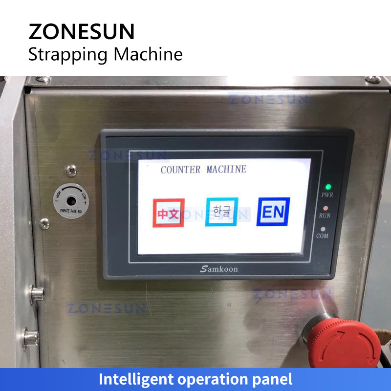 Zonesun ZS-SZ150 Tag Counting and Strapping Machine Touch Screen