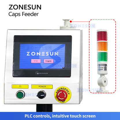 Zonesun ZS-XG445S Pump Bottle Cap Feeding Machine Touch Screen