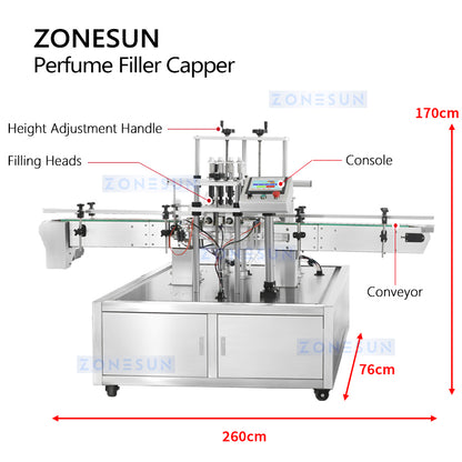 ZONESUN perfume filling and sealing machine