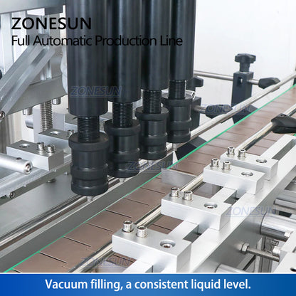 ZONESUN ZS-FAL180X1 Automatic Vacuum Liquid Filling Capping and Round&Square Bottle Labeling Machine