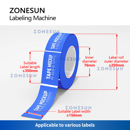 ZONESUN ZS-TB101 Máquina de etiquetar garrafas redondas de lado único/duplo com corrediça de descarga 