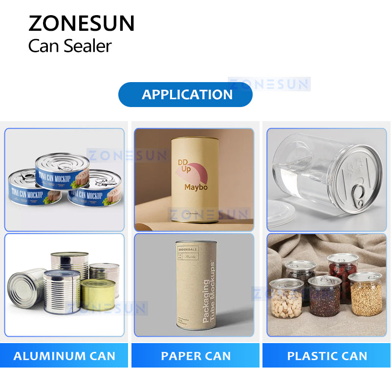 ZONESUN Automatic Can Seaming Machine Tin Sealer ZS-AFK300 Applications