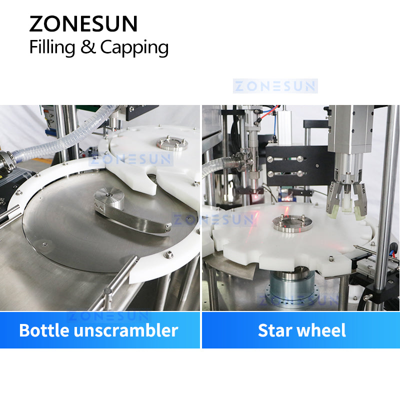 ZONESUN Automatic Bottle Filling and Capping Machine Monoblock ZS-AFC24 Unscrambler and Star Wheel