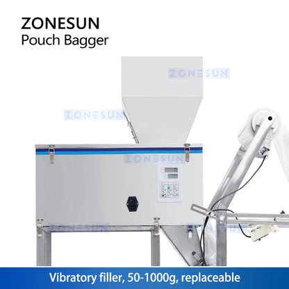 ZONESUN ZS-FSK1000 Automatic Vertical Form Fill Seal Machine Vibratory Filler