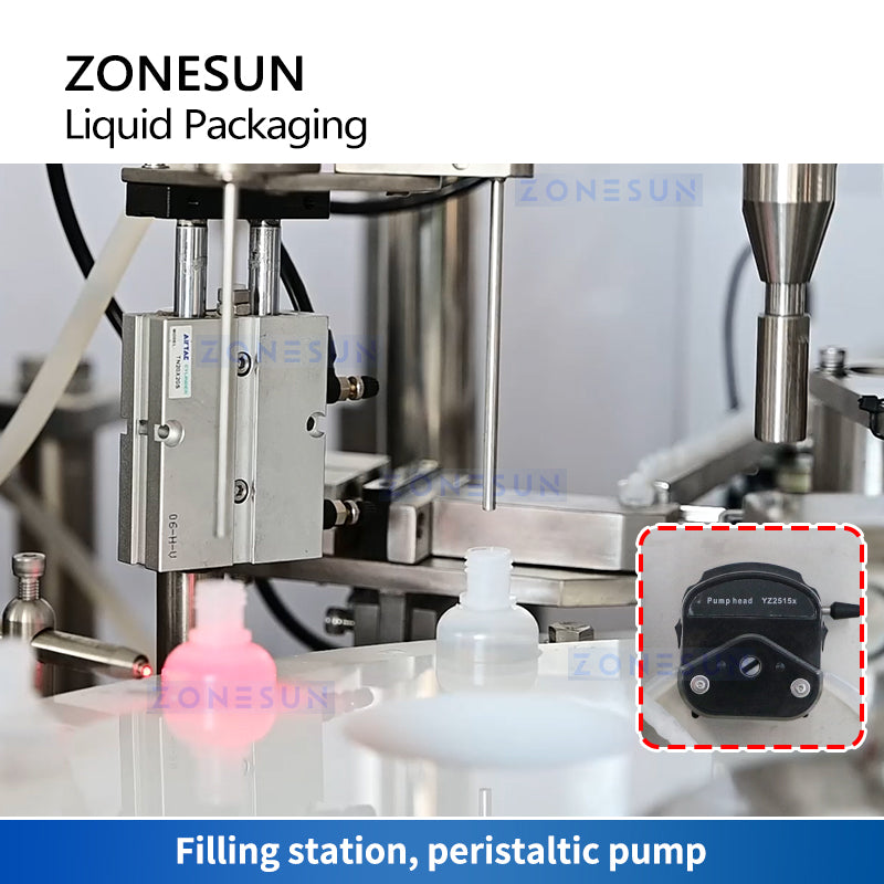 ZONESUN ZS-AFC450-2 Automatic Liquid Packing Machine Bottle Filling and Capping Equipment Cam Spliter