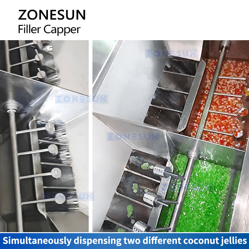 Zonesun ZS-FAL180F7 Coconut Jelly Juice Filling & Capping Machine Storage Tank