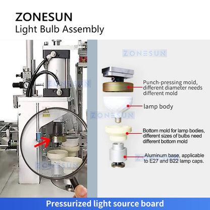 Zonesun ZS-DPA8 LED Light Bulb Assembly Machine Pressing Station