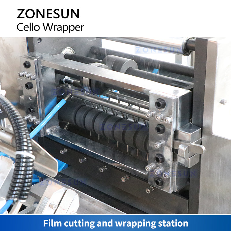 ZONESUN Automatic Cellophane Packaging Machine Cello Wrapper ZS-TD280 Film Cutting and Wrapping