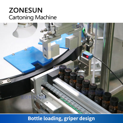 ZONESUN ZS-MSZH50L Automatic Vertical Cartoning Machine Bottle Loading