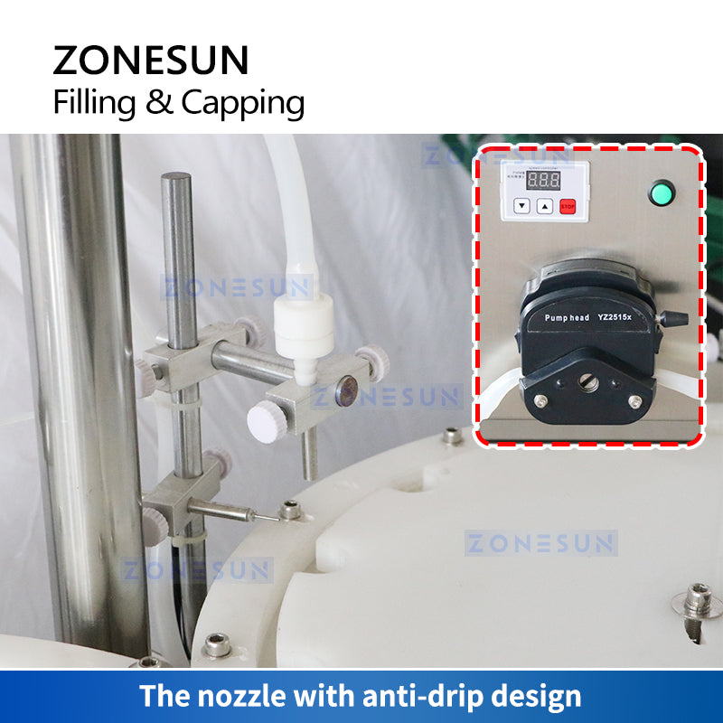 ZONESUN ZS-AFC15 Automatic Bottle Filling and Capping Machine Filling Station