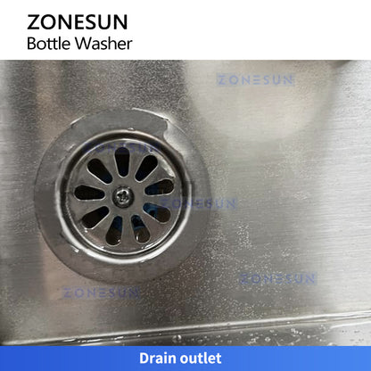 Zonesun ZS-WB4S Semi-automatic Bottle Rinser Drain Outlet