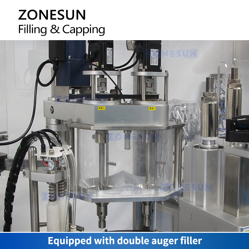 ZONESUN Automatic Vial Powder Filling and Capping Machine Auger Filler Freeze Dried Powder Packaging ZS-AFC24