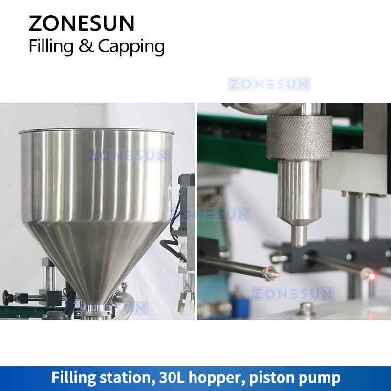 ZONESUN Automatic Bottle Filling and Capping Machine Monoblock ZS-AFC24 Filling Station