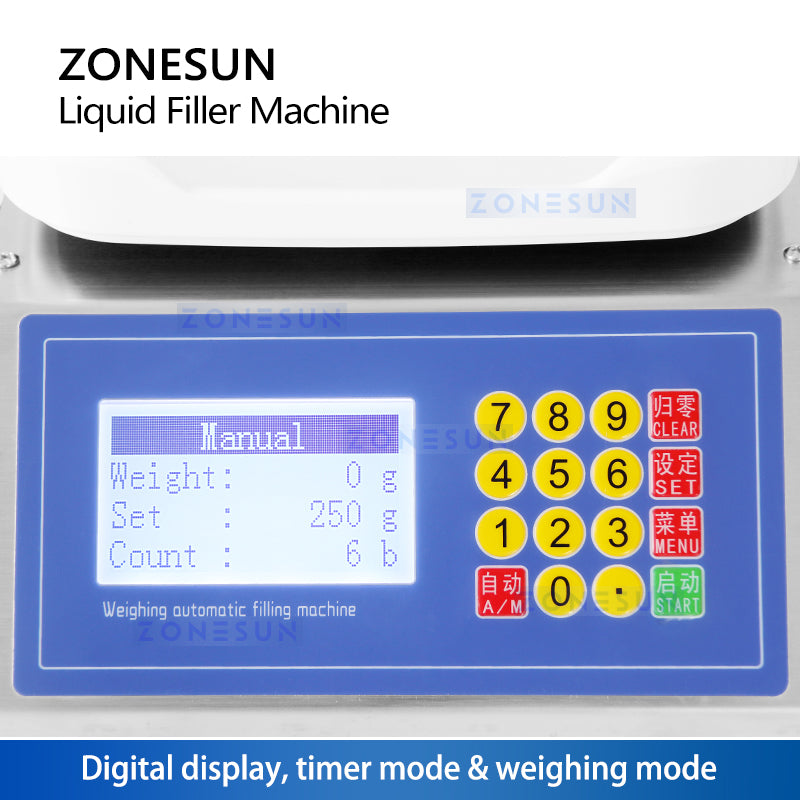 ZONESUN ZS-M90 1-50ml pequena máquina automática de pesagem de líquidos