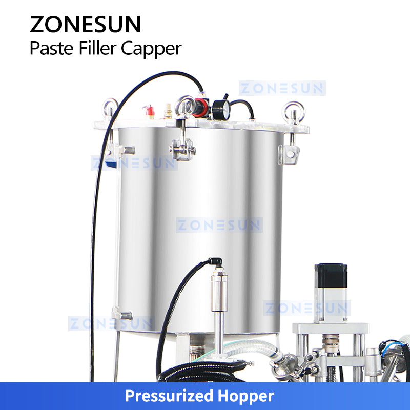 Zonesun ZS-AFC44 Airless Pump Bottles Filling and Capping Machine Monoblock Pressurized Hopper