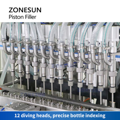 ZONESUN ZS-YT12T-12PX Automatic Piston Filler Diving Heads