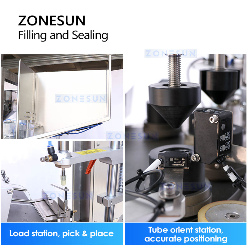 Zonesun Plastic Tube Packaging Machine Load and Tube Orient Station