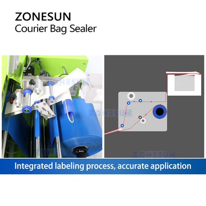 Zonesun Courier Bag Sealer Labeling Function