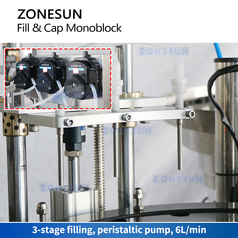ZONESUN ZS-AFC28 Automatic Bottle Filling and Capping Machine Peristaltic Pump