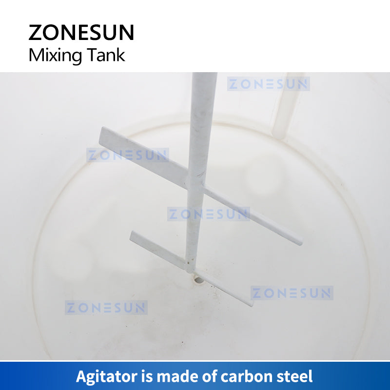 ZONESUN ZS-PPMT1500L Chemical Mixing Tank with Agitator PP Industrial Blender