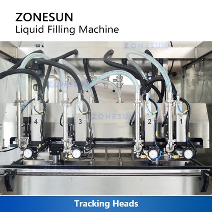 ZONESUN ZS-VTPF4 Automatic Continuous Motion Filler Servo Tracking Liquid Filling Machine