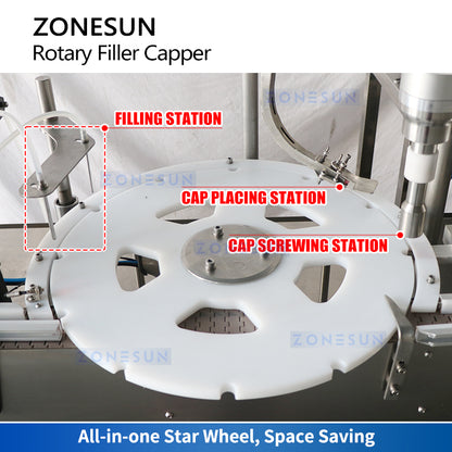 Zonesun ZS-AFC30 Paste & Liquid Filler-Capper Star Wheel