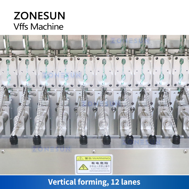 ZONESUN Automatic VFFS Granule Packaging Machine Vertical Form Fill Seal Bagger Stick Sachet 12 Lanes ZS-FSL12