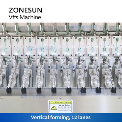 ZONESUN Automatic VFFS Granule Packaging Machine Vertical Form Fill Seal Bagger Stick Sachet 12 Lanes ZS-FSL12