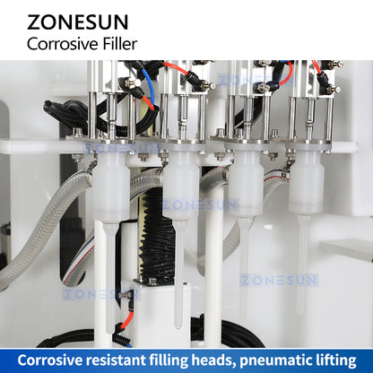 ZONESUN ZS-YTCR4A Automatic Corrosive Filling Machine Filling Head