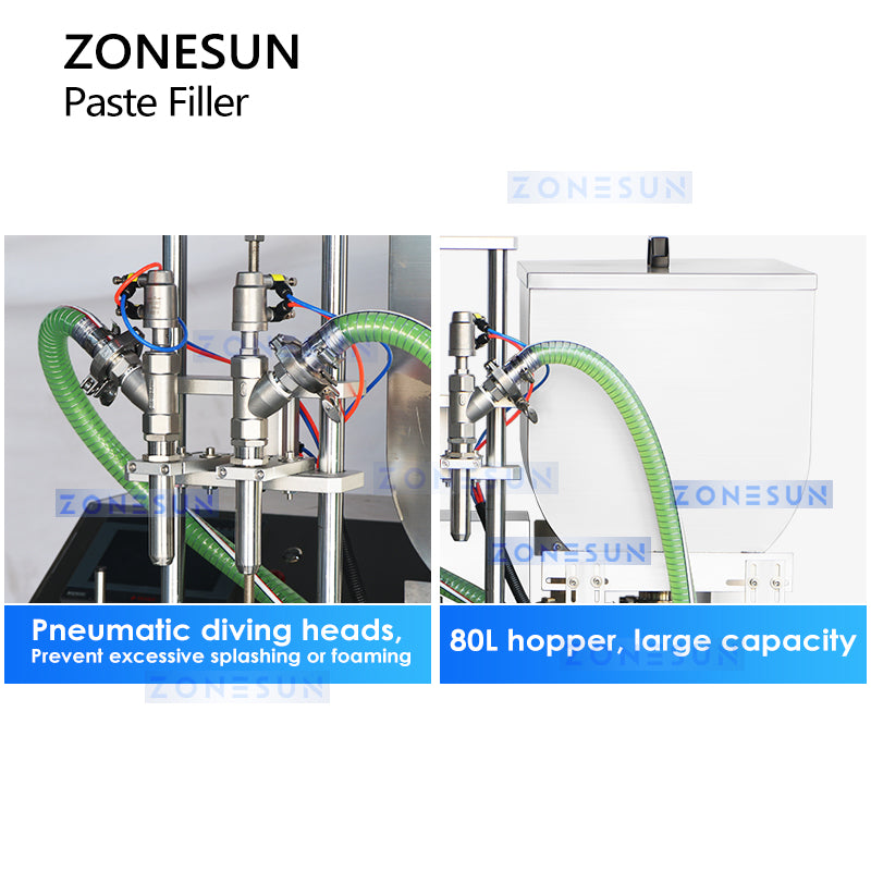 ZONESUN ZS-DTGT900U2 Thick Liquid Filling Machine Diving Heads