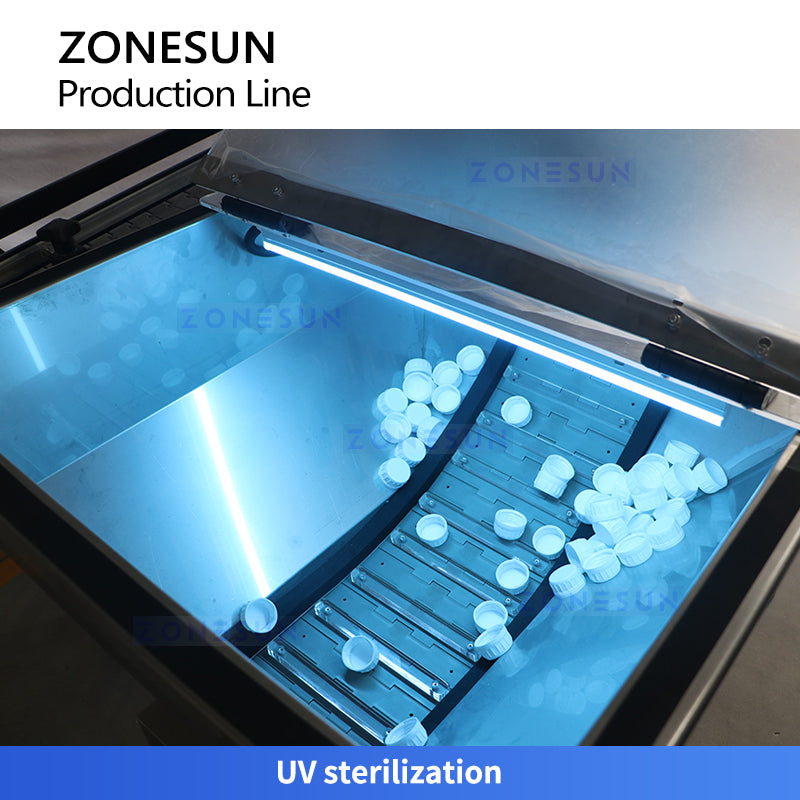 Zonesun ZS-FAL180Z10 Servo Capping Machine UV Sterialized Cap Elevator