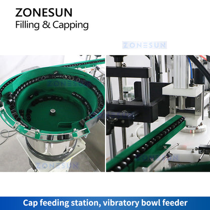 ZONESUN Automatic Bottle Filling and Capping Machine Monoblock ZS-AFC24 Cap Feeding Station