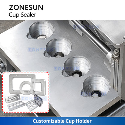 Zonesun ZS-FK4D Precut Lid Cup Sealer Cup Holder