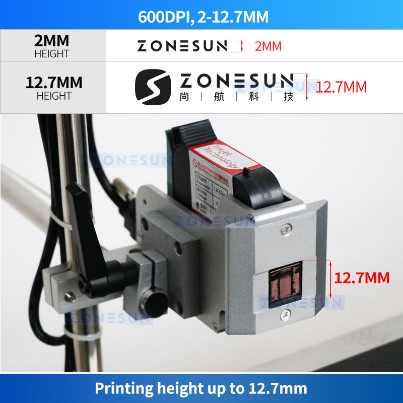 Zonesun ZS-DC127 Inline Printer Printing Height