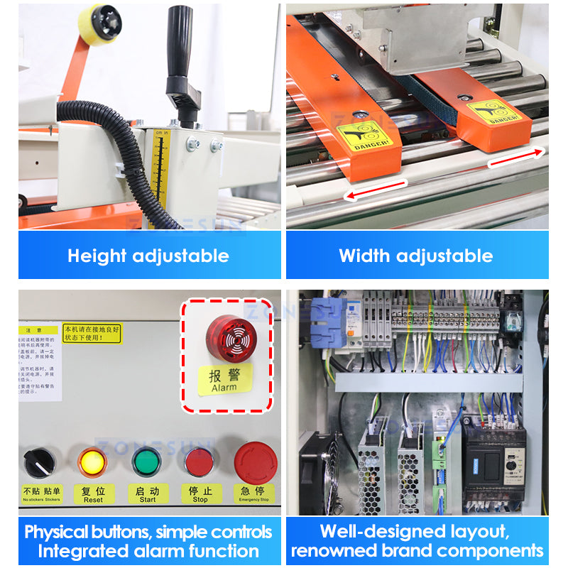 ZONESUN Automatic Carton Sealer Integrated Labeling Machine Express Parcel Sealing Product Packaging Machine ZS-FKC4650