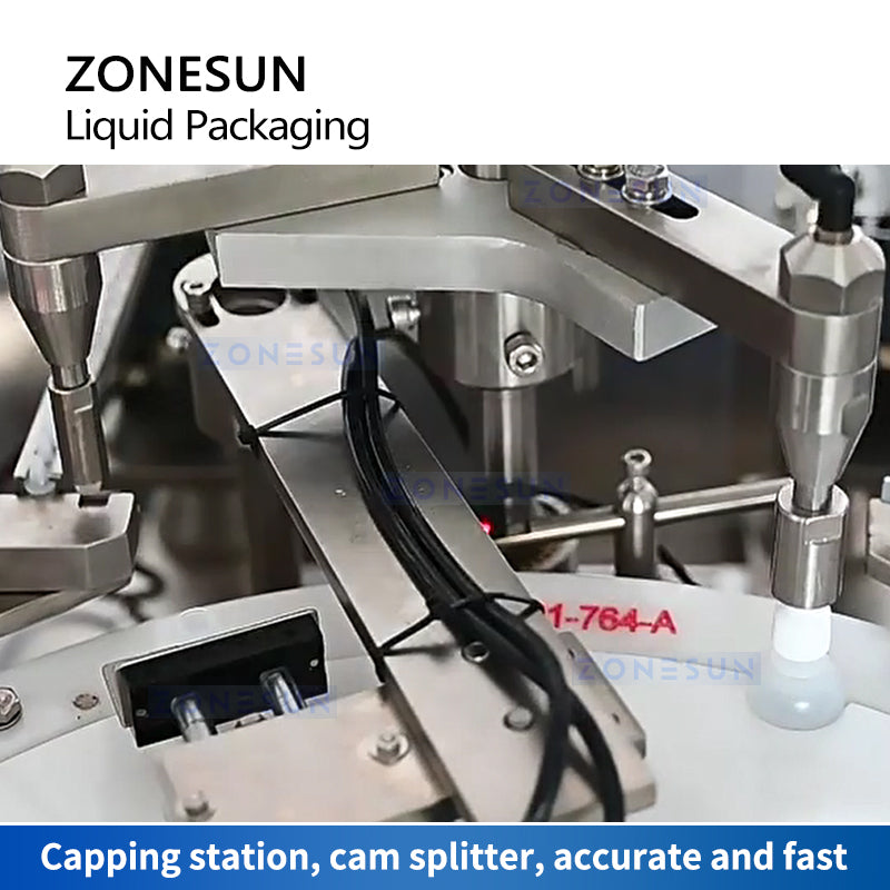 ZONESUN ZS-AFC450-2 Automatic Liquid Packing Machine Bottle Filling and Capping Equipment Cam Spliter