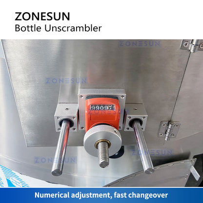 Zonesun High Speed Bottle Unscrambler Digital Adjustment Knob