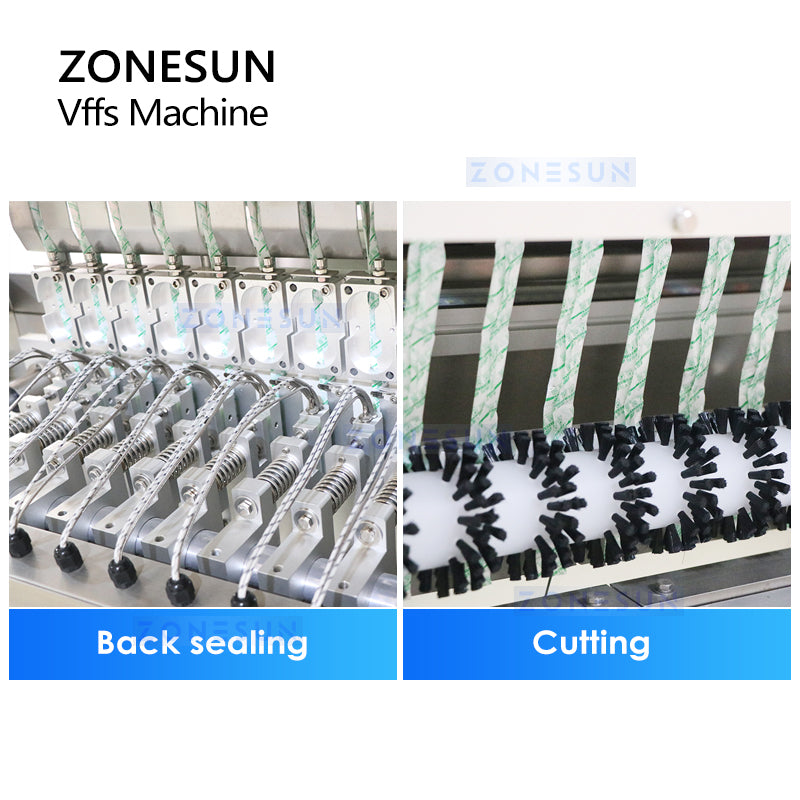 ZONESUN Automatic VFFS Granule Packaging Machine Vertical Form Fill Seal Bagger Stick Sachet 12 Lanes ZS-FSL12