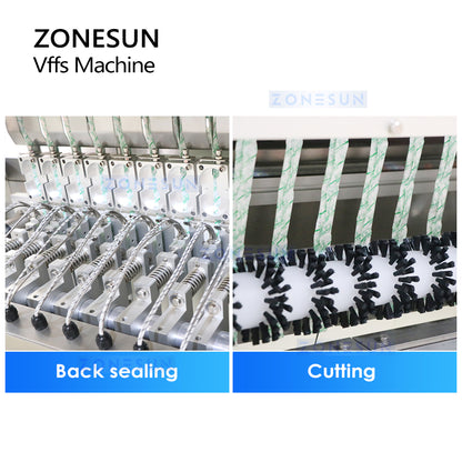 ZONESUN Automatic VFFS Granule Packaging Machine Vertical Form Fill Seal Bagger Stick Sachet 12 Lanes ZS-FSL12