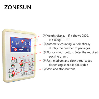 ZONESUN ZS-3000C 20-3000g Granular Powder Weighing Filling Machine
