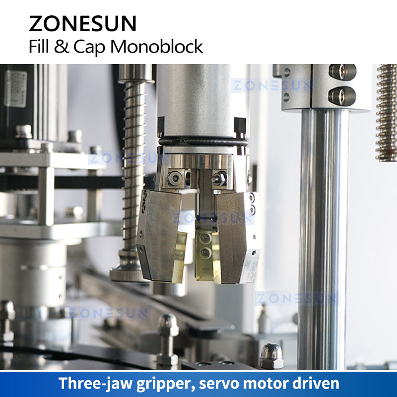 ZONESUN ZS-AFC28 Automatic Bottle Filling and Capping Machine Servo Gripper
